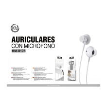 KM-U107 AURICULARES CABLE...